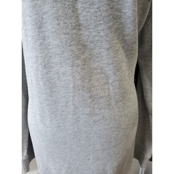 Xersion Women Solid Gray Polyester Cold Shoulder Sleeve Knee Length Dress Size L - Picture 3 of 11